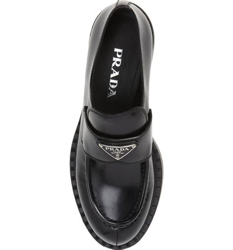 prada triangle logo loafer women